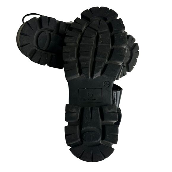 GBG Los Angeles Black chunky ankle Buckle strap Sandals 90s Y2k Size 5.5 - Picture 8 of 9